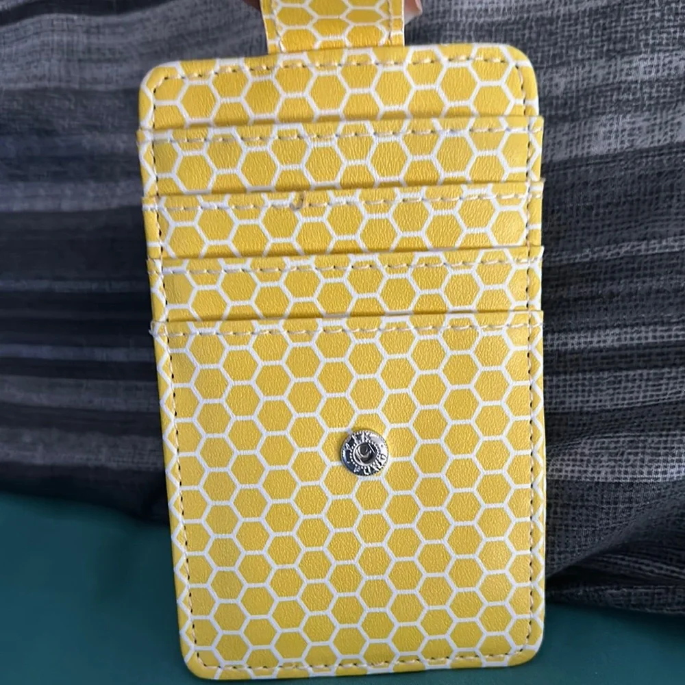 Yellow Honeycomb Card Holder for Cell Phones
